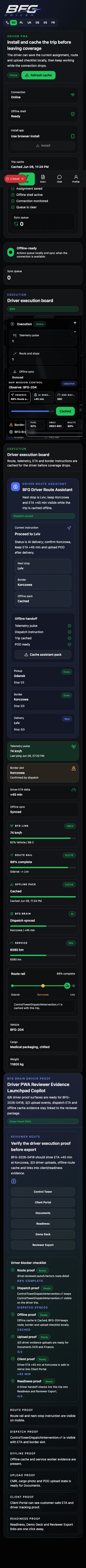 BFG Driver mobile screenshot