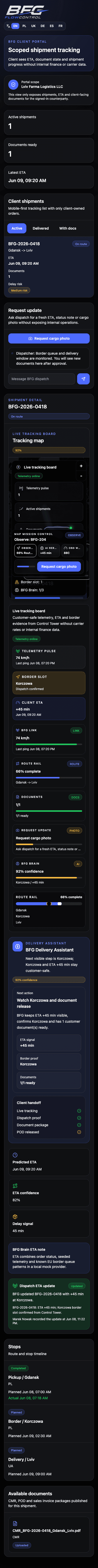 Client Portal mobile screenshot