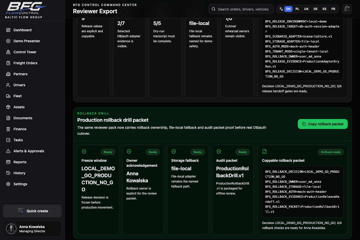 Production rollback drill screenshot